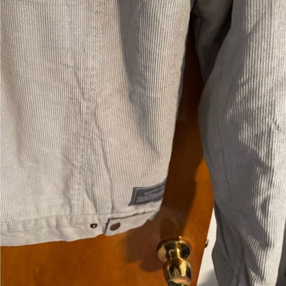 Corduroy Jacket Mens Medium Gray Fleece Lined Sherpa Brooklyn Cloth - Picture 5 of 5